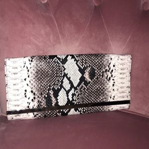 WHBM snake skin clutch